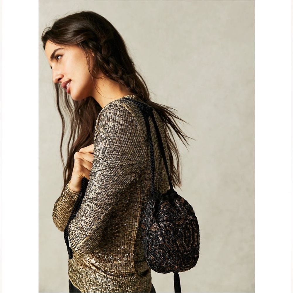 Free People Penny Beaded clutch